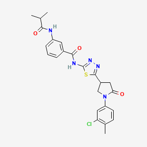 molecular formula C24H24ClN5O3S B14988026 N-{5-[1-(3-chloro-4-methylphenyl)-5-oxopyrrolidin-3-yl]-1,3,4-thiadiazol-2-yl}-3-(isobutyrylamino)benzamide 