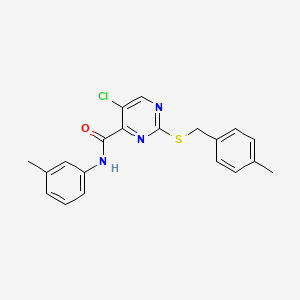 5-chloro-2-[(4-methylbenzyl)sulfanyl]-N-(3-methylphenyl)pyrimidine-4-carboxamide