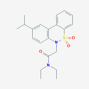 molecular formula C21H26N2O3S B14988097 N,N-diethyl-2-(9-isopropyl-5,5-dioxido-6H-dibenzo[c,e][1,2]thiazin-6-yl)acetamide 