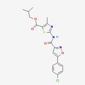 molecular formula C19H18ClN3O4S B14988131 2-Methylpropyl 2-({[5-(4-chlorophenyl)-1,2-oxazol-3-yl]carbonyl}amino)-4-methyl-1,3-thiazole-5-carboxylate 