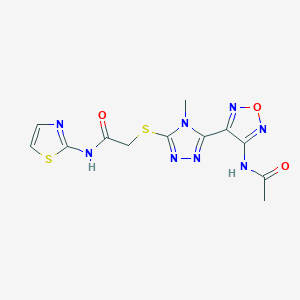 2-({5-[4-(acetylamino)-1,2,5-oxadiazol-3-yl]-4-methyl-4H-1,2,4-triazol-3-yl}sulfanyl)-N-(1,3-thiazol-2-yl)acetamide