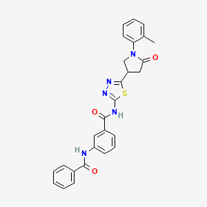 N-{5-[1-(2-methylphenyl)-5-oxopyrrolidin-3-yl]-1,3,4-thiadiazol-2-yl}-3-[(phenylcarbonyl)amino]benzamide