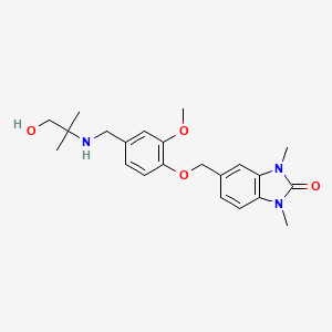 5-[(4-{[(1-hydroxy-2-methylpropan-2-yl)amino]methyl}-2-methoxyphenoxy)methyl]-1,3-dimethyl-1,3-dihydro-2H-benzimidazol-2-one