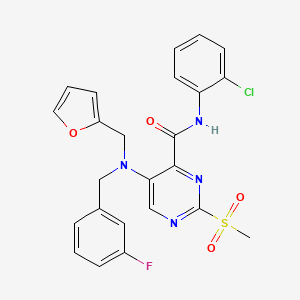 molecular formula C24H20ClFN4O4S B14988206 N-(2-chlorophenyl)-5-[(3-fluorobenzyl)(furan-2-ylmethyl)amino]-2-(methylsulfonyl)pyrimidine-4-carboxamide 