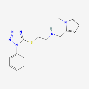 molecular formula C15H18N6S B14988223 N-[(1-methyl-1H-pyrrol-2-yl)methyl]-2-[(1-phenyl-1H-tetrazol-5-yl)sulfanyl]ethanamine 