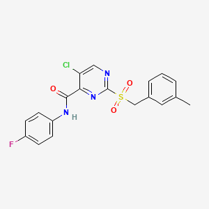 molecular formula C19H15ClFN3O3S B14988232 5-chloro-N-(4-fluorophenyl)-2-(3-methylbenzyl)sulfonyl-pyrimidine-4-carboxamide 