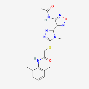 2-({5-[4-(acetylamino)-1,2,5-oxadiazol-3-yl]-4-methyl-4H-1,2,4-triazol-3-yl}sulfanyl)-N-(2,6-dimethylphenyl)acetamide