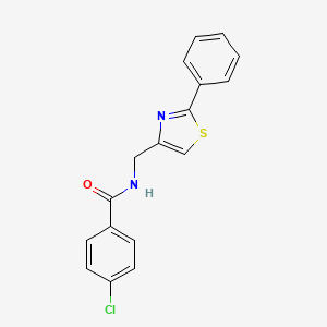 4-chloro-N-[(2-phenyl-1,3-thiazol-4-yl)methyl]benzamide