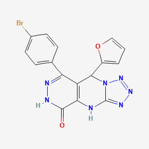 molecular formula C16H10BrN7O2 B14988306 10-(4-bromophenyl)-8-(furan-2-yl)-2,4,5,6,7,11,12-heptazatricyclo[7.4.0.03,7]trideca-1(9),3,5,10-tetraen-13-one 