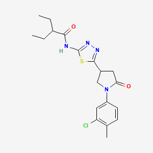 N-{5-[1-(3-chloro-4-methylphenyl)-5-oxopyrrolidin-3-yl]-1,3,4-thiadiazol-2-yl}-2-ethylbutanamide