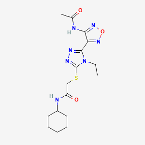 2-({5-[4-(acetylamino)-1,2,5-oxadiazol-3-yl]-4-ethyl-4H-1,2,4-triazol-3-yl}sulfanyl)-N-cyclohexylacetamide