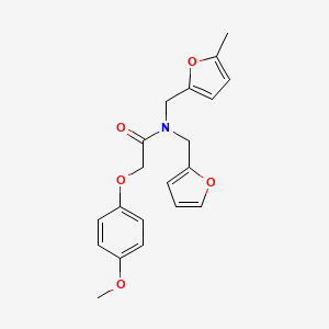 N-(furan-2-ylmethyl)-2-(4-methoxyphenoxy)-N-[(5-methylfuran-2-yl)methyl]acetamide