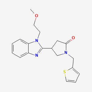 molecular formula C19H21N3O2S B14988361 4-[1-(2-methoxyethyl)-1H-benzimidazol-2-yl]-1-(thiophen-2-ylmethyl)pyrrolidin-2-one 