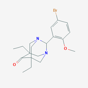 (5s,7s)-2-(5-Bromo-2-methoxyphenyl)-5,7-diethyl-1,3-diazatricyclo[3.3.1.1~3,7~]decan-6-one