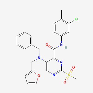 5-[benzyl(furan-2-ylmethyl)amino]-N-(3-chloro-4-methylphenyl)-2-(methylsulfonyl)pyrimidine-4-carboxamide