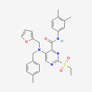 molecular formula C28H30N4O4S B14988464 N-(3,4-dimethylphenyl)-2-(ethylsulfonyl)-5-[(furan-2-ylmethyl)(4-methylbenzyl)amino]pyrimidine-4-carboxamide 