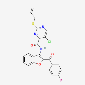 molecular formula C23H15ClFN3O3S B14988505 5-chloro-N-{2-[(4-fluorophenyl)carbonyl]-1-benzofuran-3-yl}-2-(prop-2-en-1-ylsulfanyl)pyrimidine-4-carboxamide 