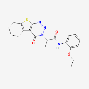 molecular formula C20H22N4O3S B14988530 N-(2-ethoxyphenyl)-2-(4-oxo-5,6,7,8-tetrahydro[1]benzothieno[2,3-d][1,2,3]triazin-3(4H)-yl)propanamide 