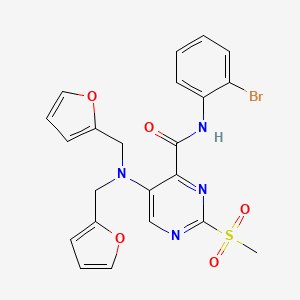 molecular formula C22H19BrN4O5S B14988537 5-[bis(furan-2-ylmethyl)amino]-N-(2-bromophenyl)-2-(methylsulfonyl)pyrimidine-4-carboxamide 