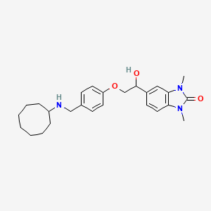 molecular formula C26H35N3O3 B14988551 5-(2-{4-[(cyclooctylamino)methyl]phenoxy}-1-hydroxyethyl)-1,3-dimethyl-1,3-dihydro-2H-benzimidazol-2-one 