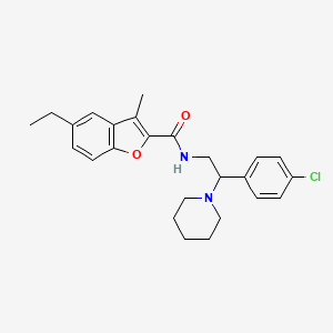 N-[2-(4-chlorophenyl)-2-(piperidin-1-yl)ethyl]-5-ethyl-3-methyl-1-benzofuran-2-carboxamide