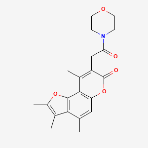 molecular formula C21H23NO5 B14988587 2,3,4,9-tetramethyl-8-[2-(morpholin-4-yl)-2-oxoethyl]-7H-furo[2,3-f]chromen-7-one 