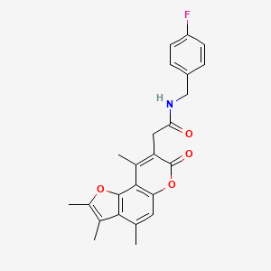 N-(4-fluorobenzyl)-2-(2,3,4,9-tetramethyl-7-oxo-7H-furo[2,3-f]chromen-8-yl)acetamide