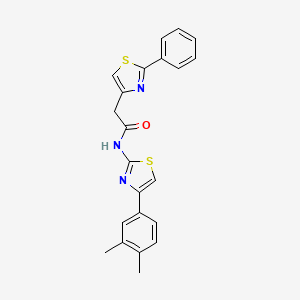 molecular formula C22H19N3OS2 B14988595 N-[4-(3,4-dimethylphenyl)-1,3-thiazol-2-yl]-2-(2-phenyl-1,3-thiazol-4-yl)acetamide 