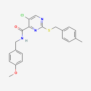 5-chloro-N-(4-methoxybenzyl)-2-[(4-methylbenzyl)sulfanyl]pyrimidine-4-carboxamide