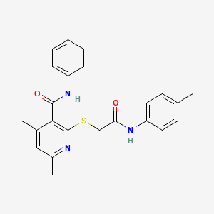 molecular formula C23H23N3O2S B14988620 4,6-dimethyl-2-({2-[(4-methylphenyl)amino]-2-oxoethyl}sulfanyl)-N-phenylpyridine-3-carboxamide 