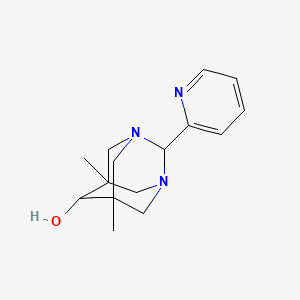 molecular formula C15H21N3O B14988621 5,7-Dimethyl-2-(pyridin-2-yl)-1,3-diazatricyclo[3.3.1.1~3,7~]decan-6-ol 