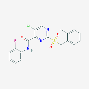 5-chloro-N-(2-fluorophenyl)-2-[(2-methylbenzyl)sulfonyl]pyrimidine-4-carboxamide