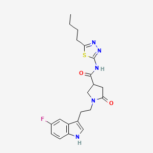 N-(5-butyl-1,3,4-thiadiazol-2-yl)-1-[2-(5-fluoro-1H-indol-3-yl)ethyl]-5-oxopyrrolidine-3-carboxamide