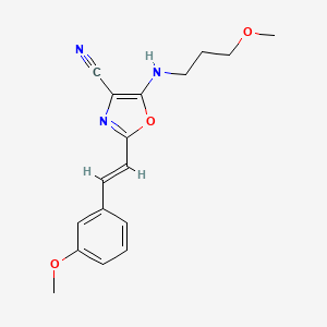 molecular formula C17H19N3O3 B14988638 2-[(E)-2-(3-methoxyphenyl)ethenyl]-5-[(3-methoxypropyl)amino]-1,3-oxazole-4-carbonitrile 