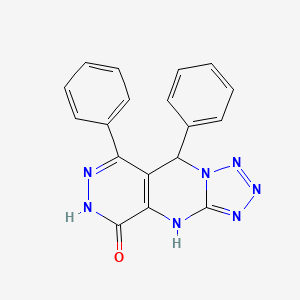 molecular formula C18H13N7O B14988642 8,10-diphenyl-2,4,5,6,7,11,12-heptazatricyclo[7.4.0.03,7]trideca-1(9),3,5,10-tetraen-13-one 