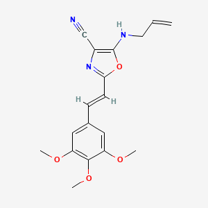 molecular formula C18H19N3O4 B14988668 5-(prop-2-en-1-ylamino)-2-[(E)-2-(3,4,5-trimethoxyphenyl)ethenyl]-1,3-oxazole-4-carbonitrile 