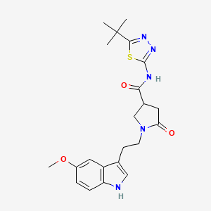 N-(5-tert-butyl-1,3,4-thiadiazol-2-yl)-1-[2-(5-methoxy-1H-indol-3-yl)ethyl]-5-oxopyrrolidine-3-carboxamide