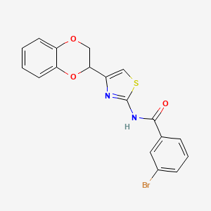 3-bromo-N-[4-(2,3-dihydro-1,4-benzodioxin-2-yl)-1,3-thiazol-2-yl]benzamide