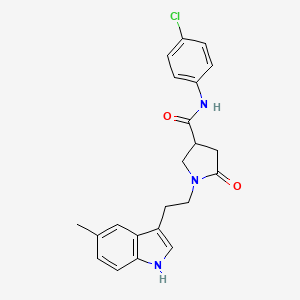 molecular formula C22H22ClN3O2 B14988717 N-(4-chlorophenyl)-1-[2-(5-methyl-1H-indol-3-yl)ethyl]-5-oxopyrrolidine-3-carboxamide 