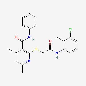 2-({2-[(3-chloro-2-methylphenyl)amino]-2-oxoethyl}sulfanyl)-4,6-dimethyl-N-phenylpyridine-3-carboxamide