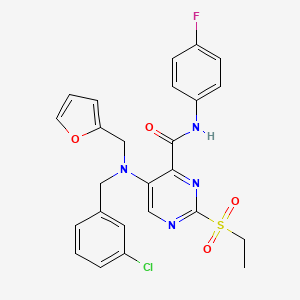 5-[(3-chlorobenzyl)(furan-2-ylmethyl)amino]-2-(ethylsulfonyl)-N-(4-fluorophenyl)pyrimidine-4-carboxamide