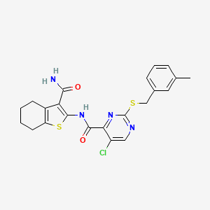 N-(3-carbamoyl-4,5,6,7-tetrahydro-1-benzothiophen-2-yl)-5-chloro-2-[(3-methylbenzyl)sulfanyl]pyrimidine-4-carboxamide