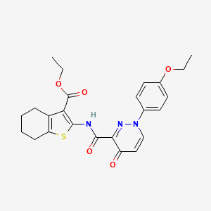 molecular formula C24H25N3O5S B14988779 Ethyl 2-({[1-(4-ethoxyphenyl)-4-oxo-1,4-dihydropyridazin-3-yl]carbonyl}amino)-4,5,6,7-tetrahydro-1-benzothiophene-3-carboxylate 