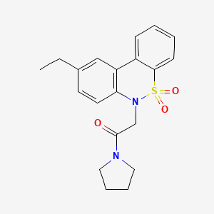 2-(9-Ethyl-5,5-dioxido-6H-dibenzo[C,E][1,2]thiazin-6-YL)-1-(1-pyrrolidinyl)ethanone