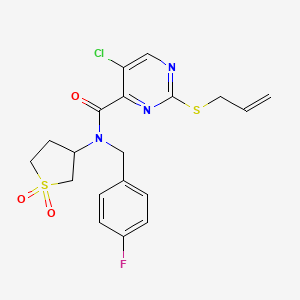 molecular formula C19H19ClFN3O3S2 B14988804 5-chloro-N-(1,1-dioxidotetrahydrothiophen-3-yl)-N-(4-fluorobenzyl)-2-(prop-2-en-1-ylsulfanyl)pyrimidine-4-carboxamide 