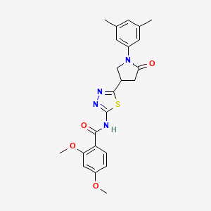 N-{5-[1-(3,5-dimethylphenyl)-5-oxopyrrolidin-3-yl]-1,3,4-thiadiazol-2-yl}-2,4-dimethoxybenzamide