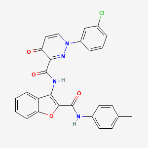 1-(3-chlorophenyl)-N-{2-[(4-methylphenyl)carbamoyl]-1-benzofuran-3-yl}-4-oxo-1,4-dihydropyridazine-3-carboxamide