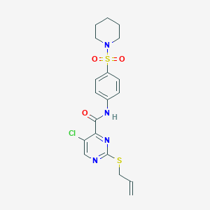 5-chloro-N-[4-(piperidin-1-ylsulfonyl)phenyl]-2-(prop-2-en-1-ylsulfanyl)pyrimidine-4-carboxamide