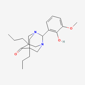 2-(2-Hydroxy-3-methoxyphenyl)-5,7-dipropyl-1,3-diazatricyclo[3.3.1.1~3,7~]decan-6-one