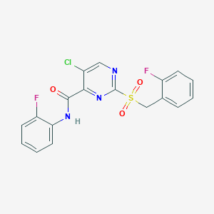 molecular formula C18H12ClF2N3O3S B14988868 5-chloro-2-[(2-fluorobenzyl)sulfonyl]-N-(2-fluorophenyl)pyrimidine-4-carboxamide 